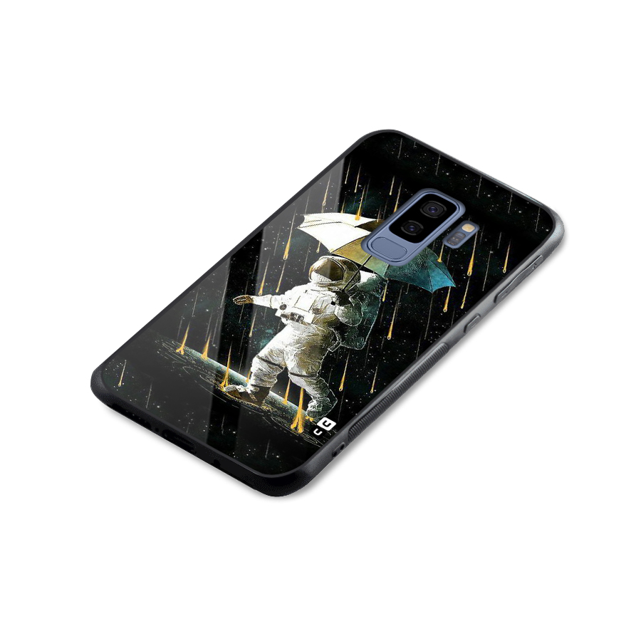 Rain Spaceman Glass Back Case for Galaxy S9 Plus