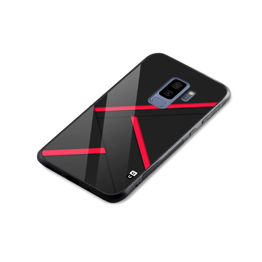 Red Disort Stripes Glass Back Case for Galaxy S9 Plus