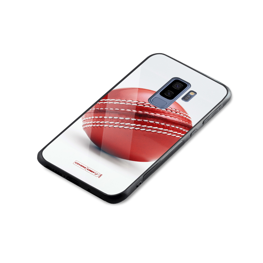 Red International Cricket Ball Glass Back Case for Galaxy S9 Plus