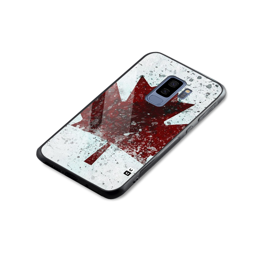 Red Maple Snow Glass Back Case for Galaxy S9 Plus