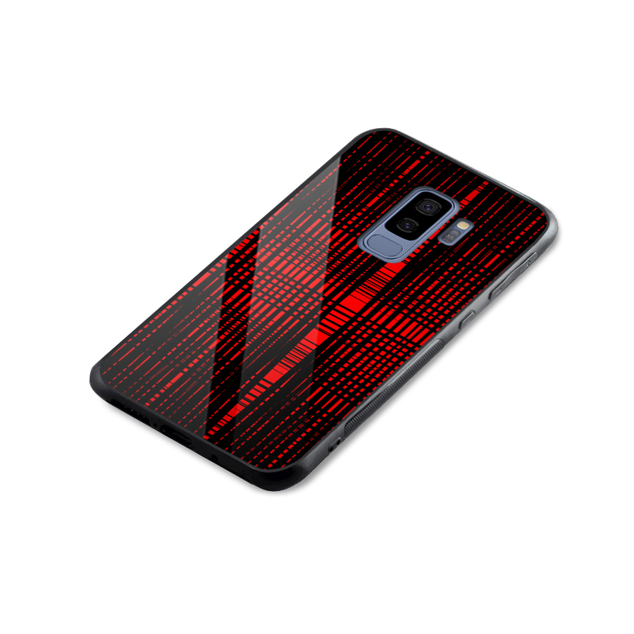 Red Net Design Glass Back Case for Galaxy S9 Plus