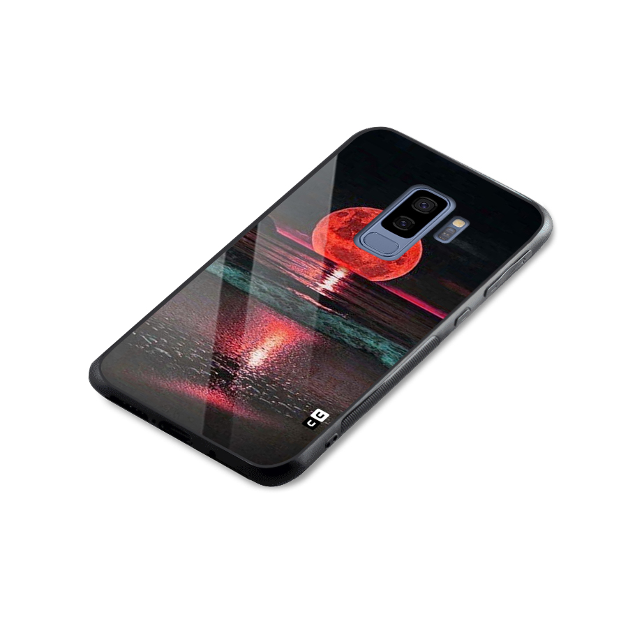 Red Sun Ocean Glass Back Case for Galaxy S9 Plus