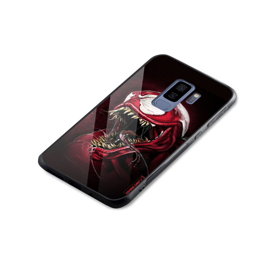 Red Venom Artwork Glass Back Case for Galaxy S9 Plus