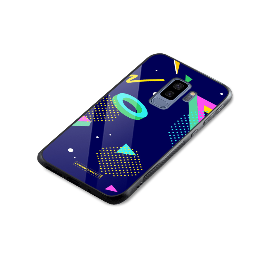 Retro Abstract Glass Back Case for Galaxy S9 Plus