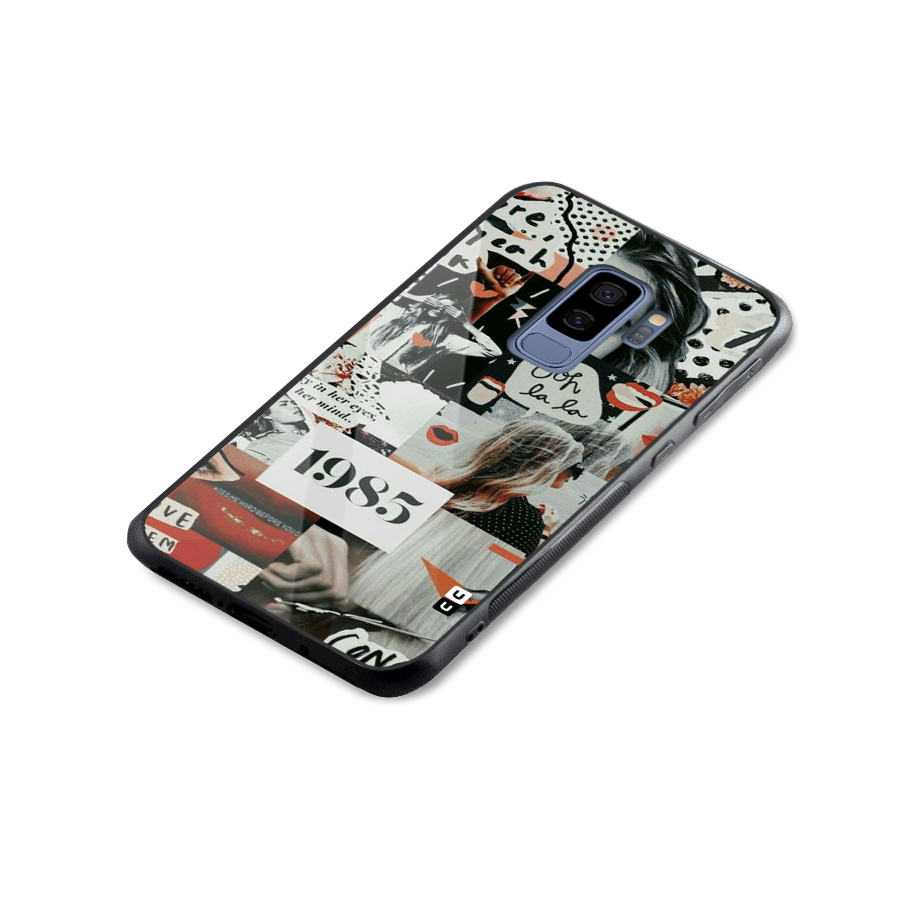 Retro Pattern Glass Back Case for Galaxy S9 Plus