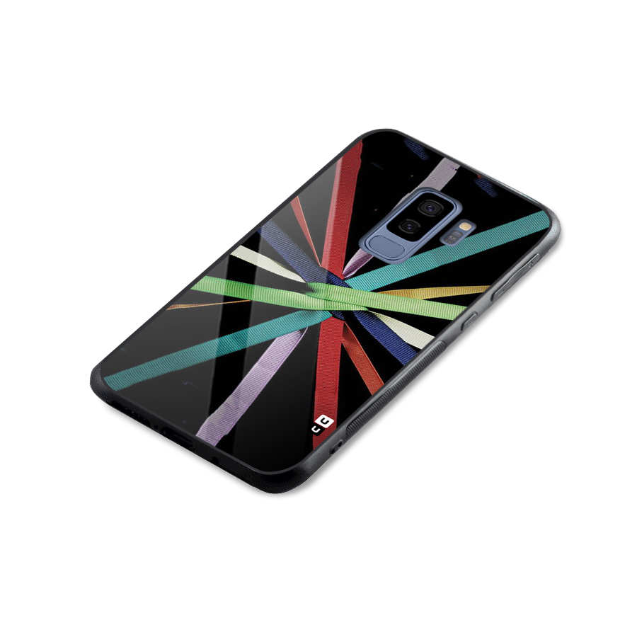 Ribbon Design Glass Back Case for Galaxy S9 Plus
