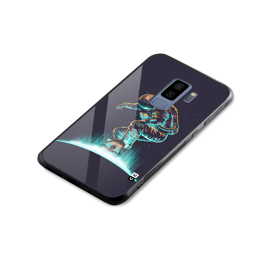 Rolling Spaceman Glass Back Case for Galaxy S9 Plus