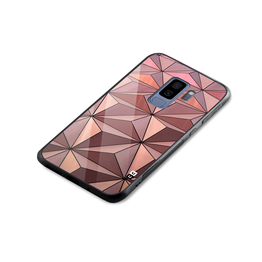 Rosegold Abstract Shapes Glass Back Case for Galaxy S9 Plus