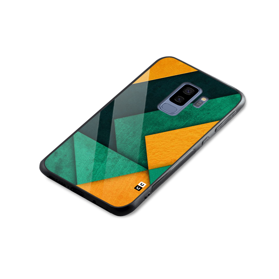 Rugged Abstract Stripes Glass Back Case for Galaxy S9 Plus