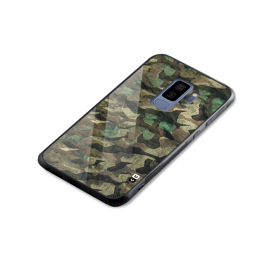 Rugged Army Glass Back Case for Galaxy S9 Plus