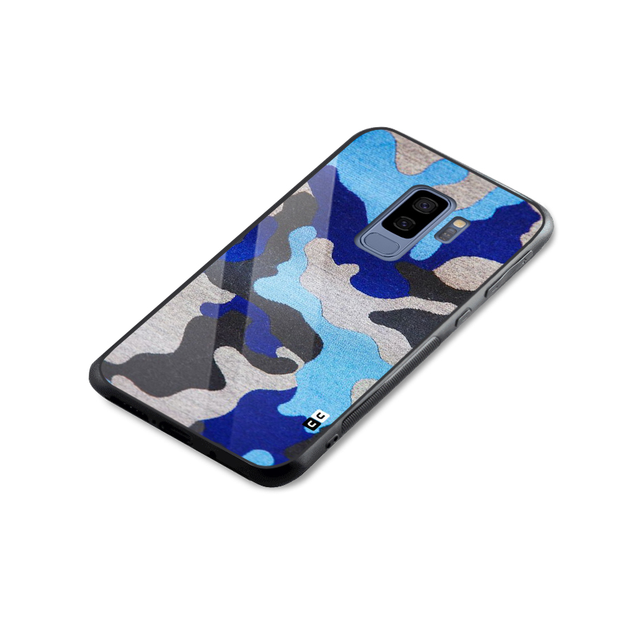 Rugged Camouflage Glass Back Case for Galaxy S9 Plus