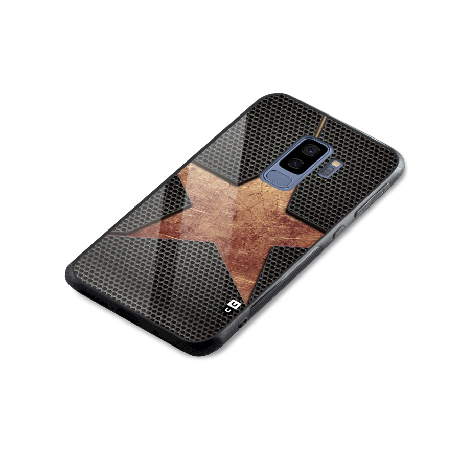 Rugged Gold Star Glass Back Case for Galaxy S9 Plus