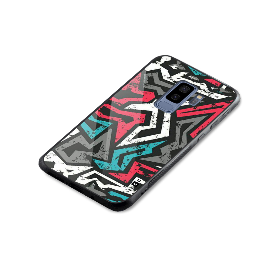 Rugged Strike Abstract Glass Back Case for Galaxy S9 Plus