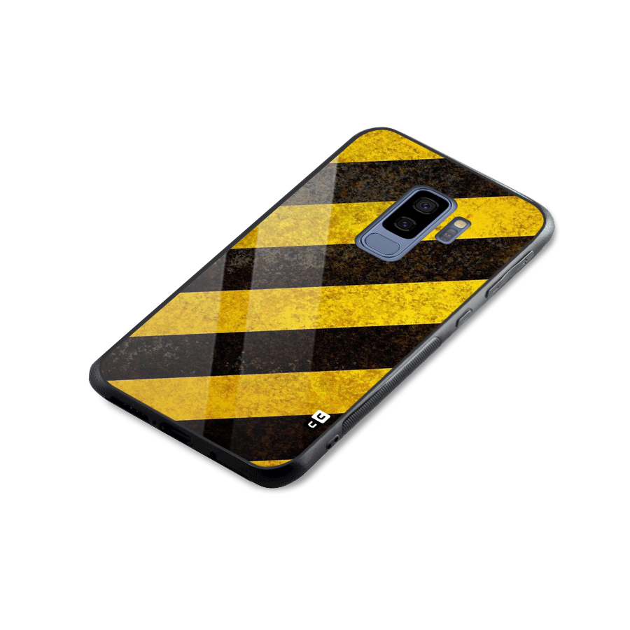 Shaded Yellow Stripes Glass Back Case for Galaxy S9 Plus