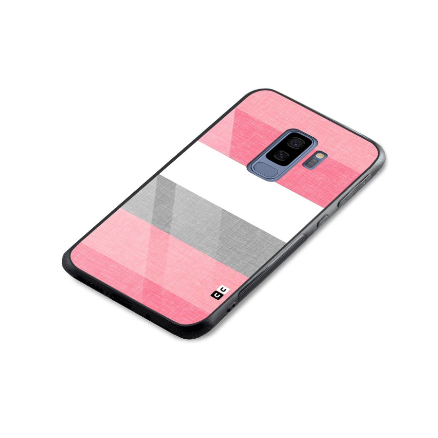 Shades Pink Stripes Glass Back Case for Galaxy S9 Plus