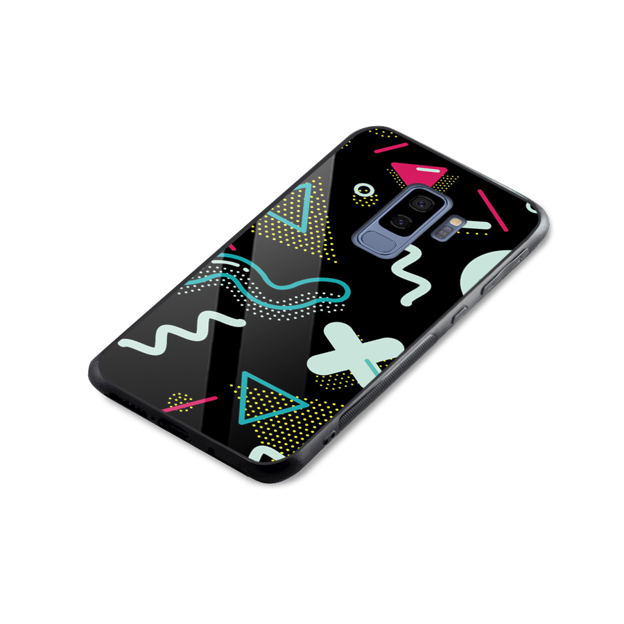 Shapes Pattern Glass Back Case for Galaxy S9 Plus