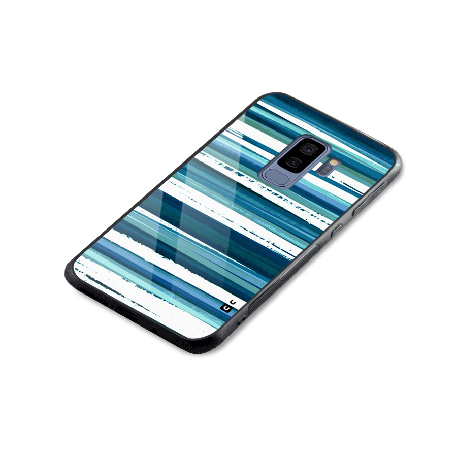 Simple Soothing Lines Glass Back Case for Galaxy S9 Plus