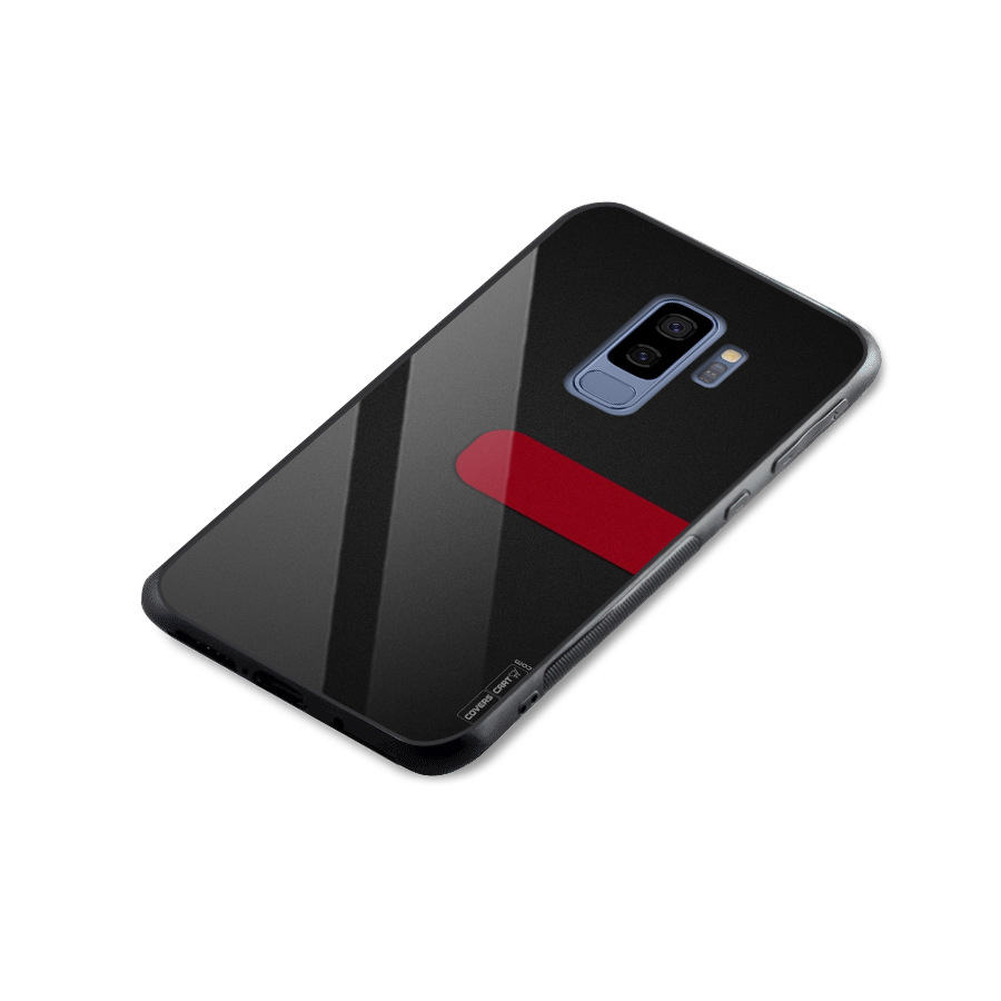 Single Red Stripe Glass Back Case for Galaxy S9 Plus