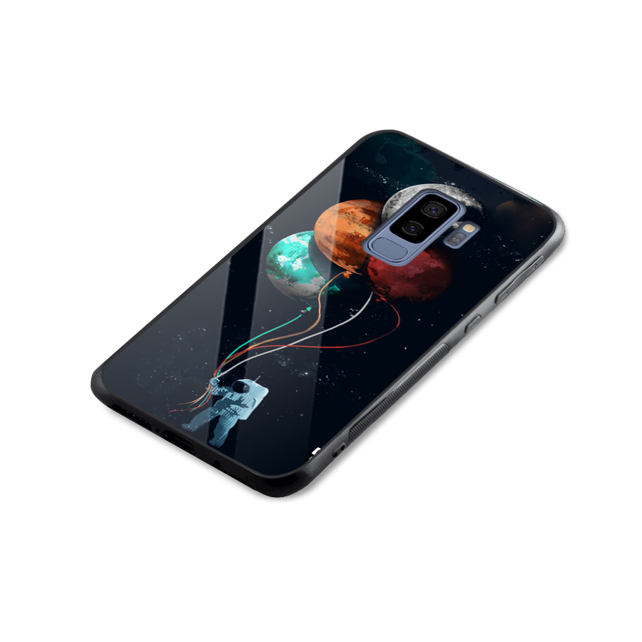Space Balloons Glass Back Case for Galaxy S9 Plus