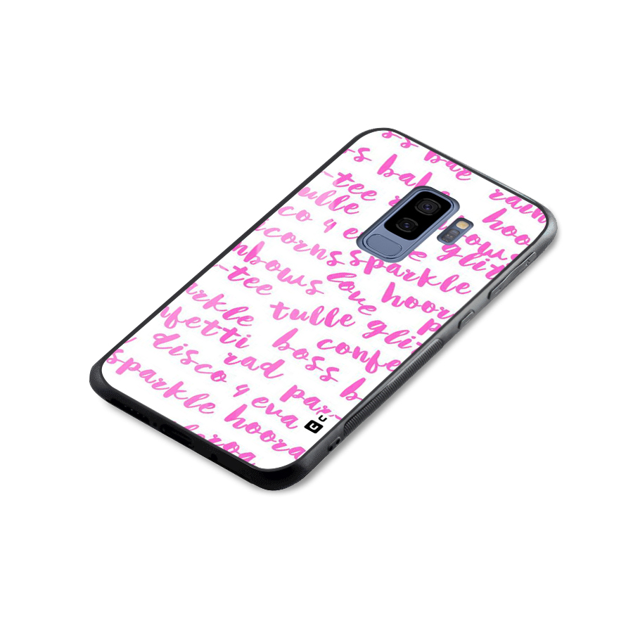 Sparkle Love Glass Back Case for Galaxy S9 Plus
