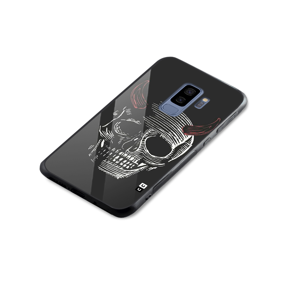 Spooky Face Glass Back Case for Galaxy S9 Plus