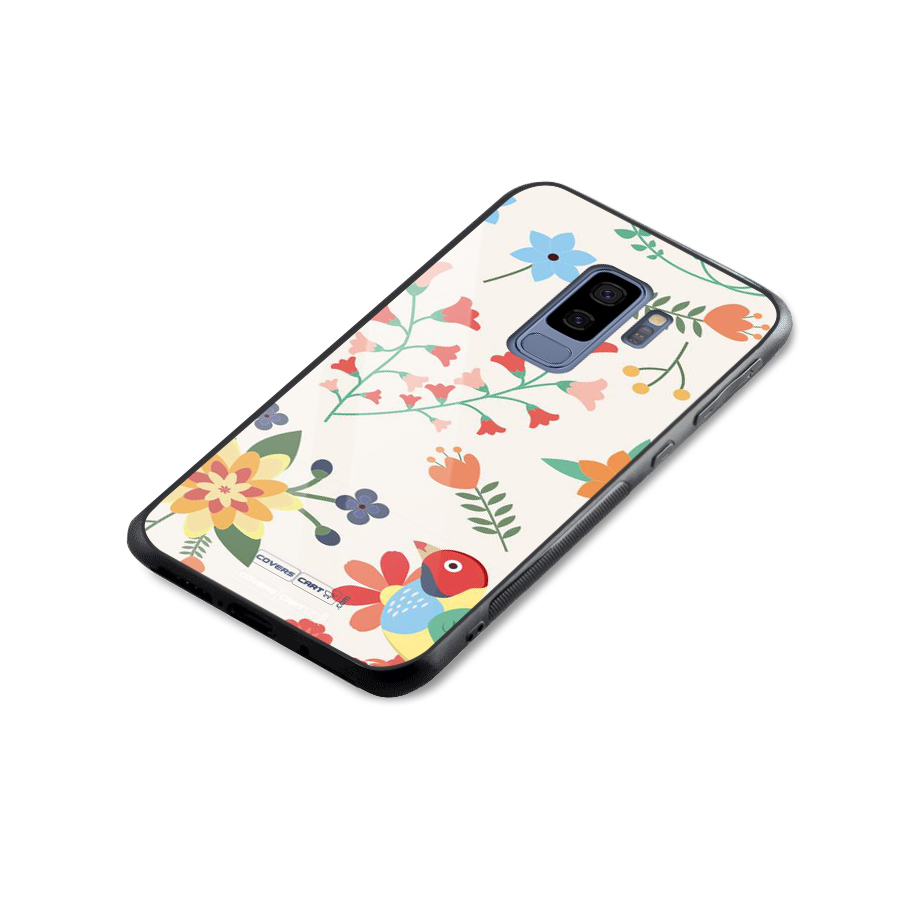 Spring Flowers Glass Back Case for Galaxy S9 Plus