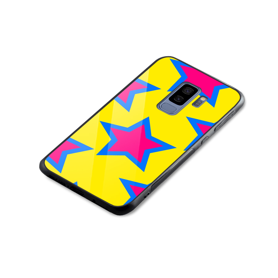 Star Pattern Glass Back Case for Galaxy S9 Plus