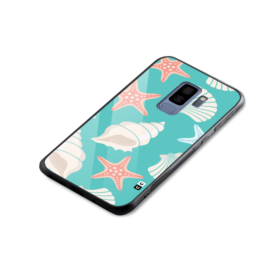 Starfish Sea Shell Glass Back Case for Galaxy S9 Plus