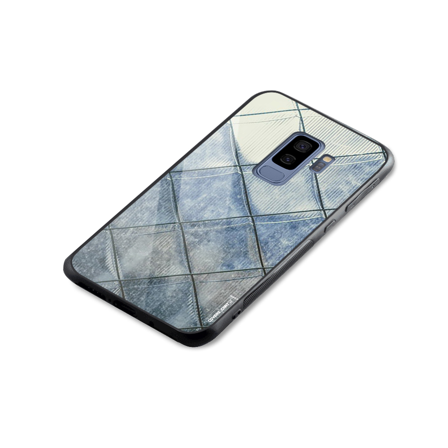 Steel Blue Pattern Glass Back Case for Galaxy S9 Plus
