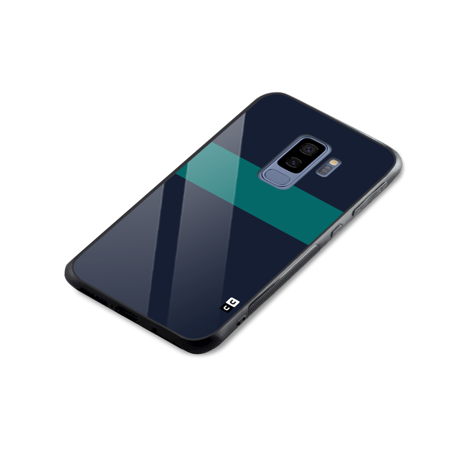 Stripe Block Glass Back Case for Galaxy S9 Plus