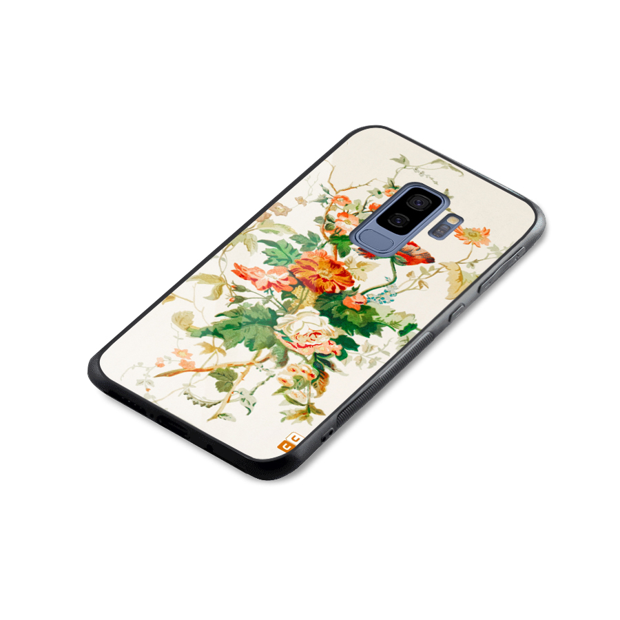 Summer Floral Glass Back Case for Galaxy S9 Plus