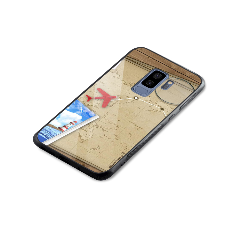Summer Travel Glass Back Case for Galaxy S9 Plus