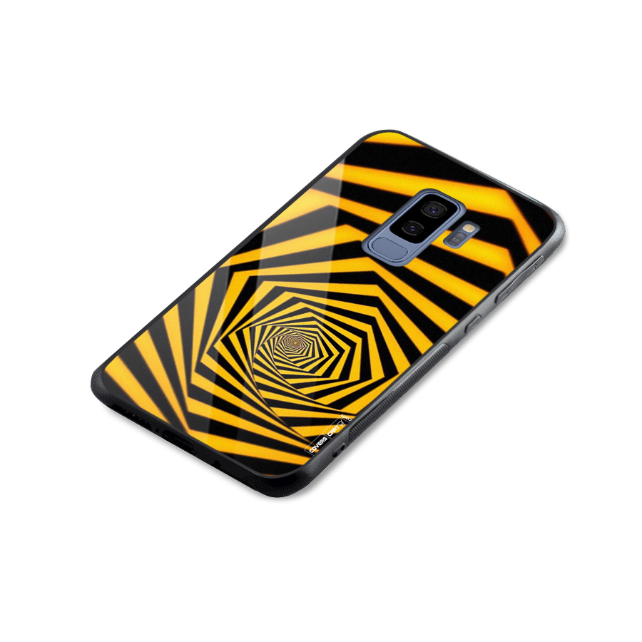 Taxi Pattern Glass Back Case for Galaxy S9 Plus
