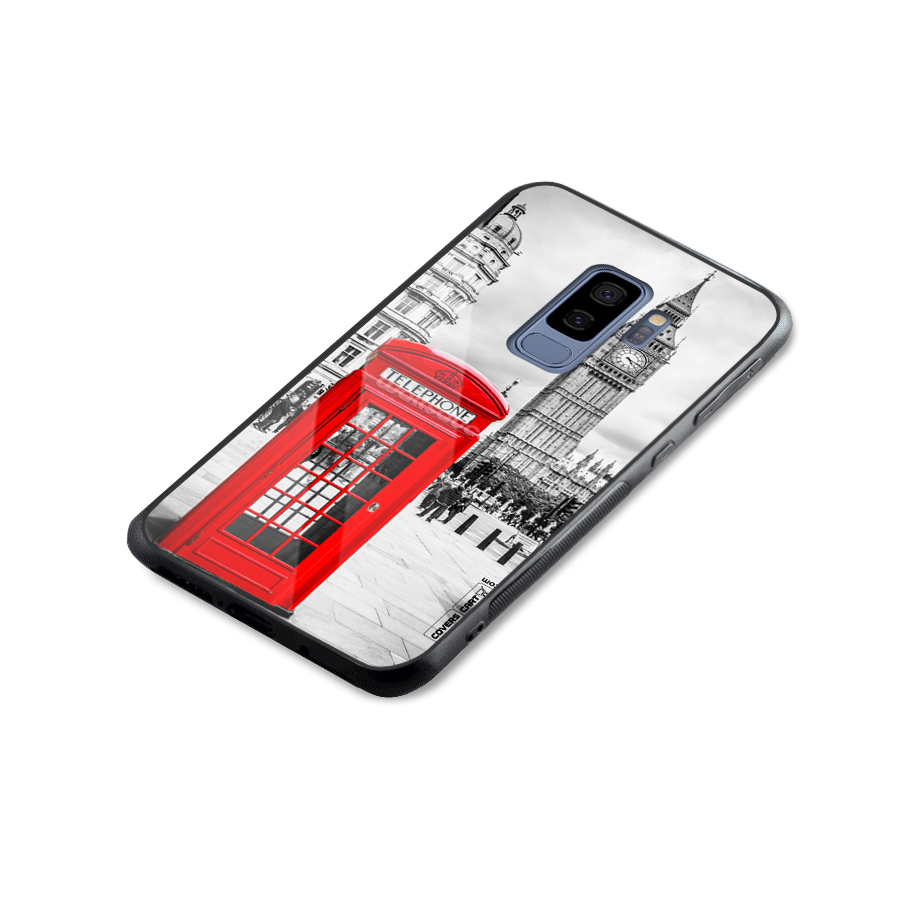 Telephone Booth Glass Back Case for Galaxy S9 Plus