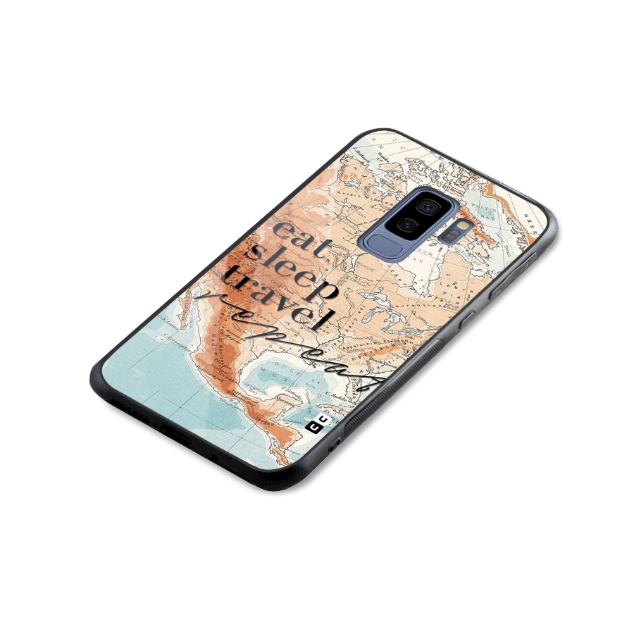 Travel Repeat Glass Back Case for Galaxy S9 Plus