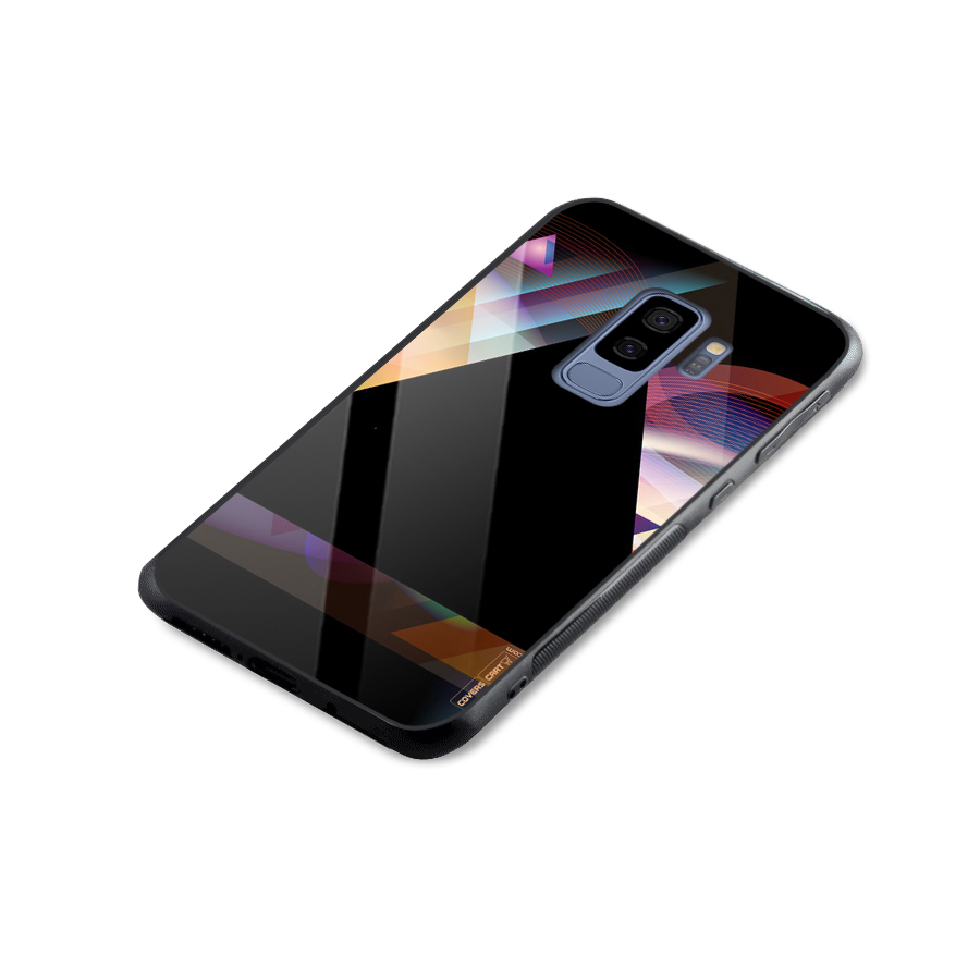 Triangle Black Abstract Glass Back Case for Galaxy S9 Plus