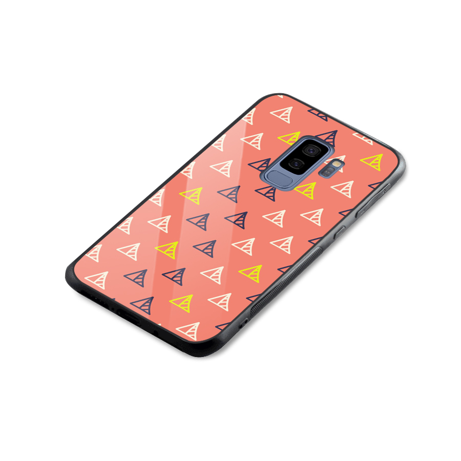 Triangular Boho Pattern Glass Back Case for Galaxy S9 Plus