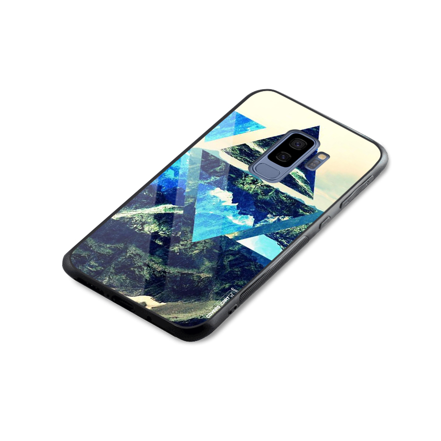 Triangular View Glass Back Case for Galaxy S9 Plus