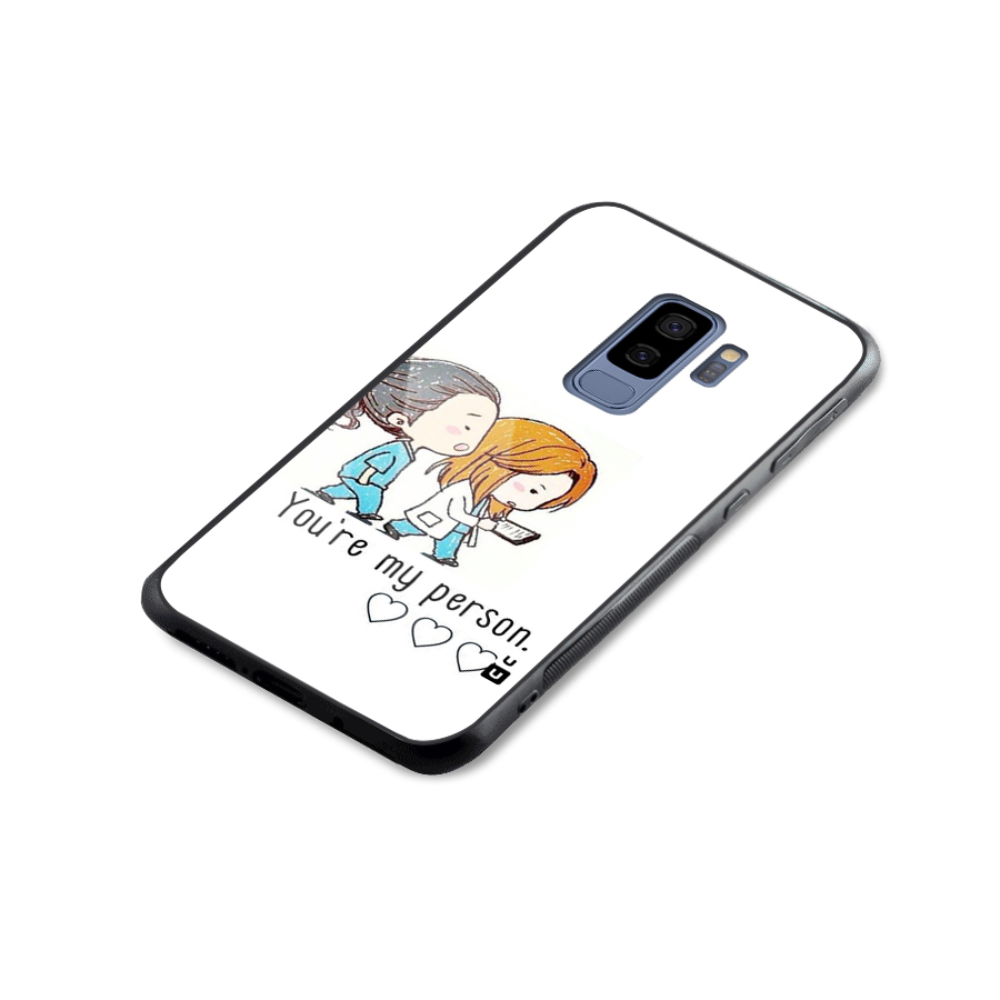 Two Friends In Coat Glass Back Case for Galaxy S9 Plus