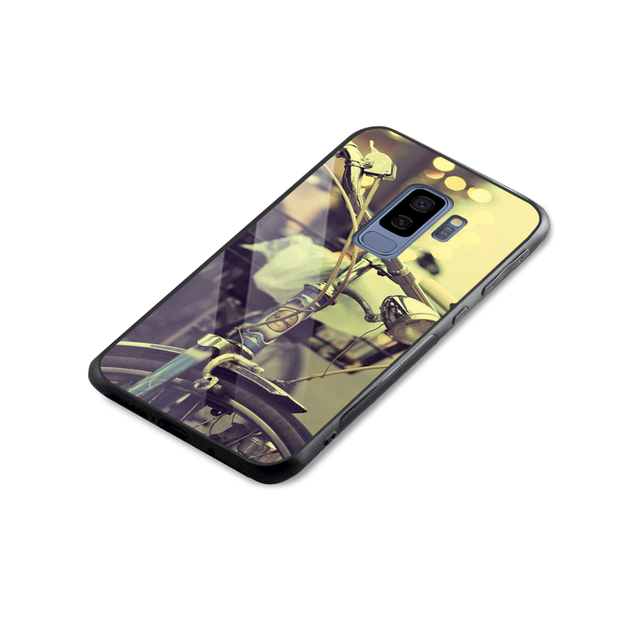 Vintage Bicycle Glass Back Case for Galaxy S9 Plus