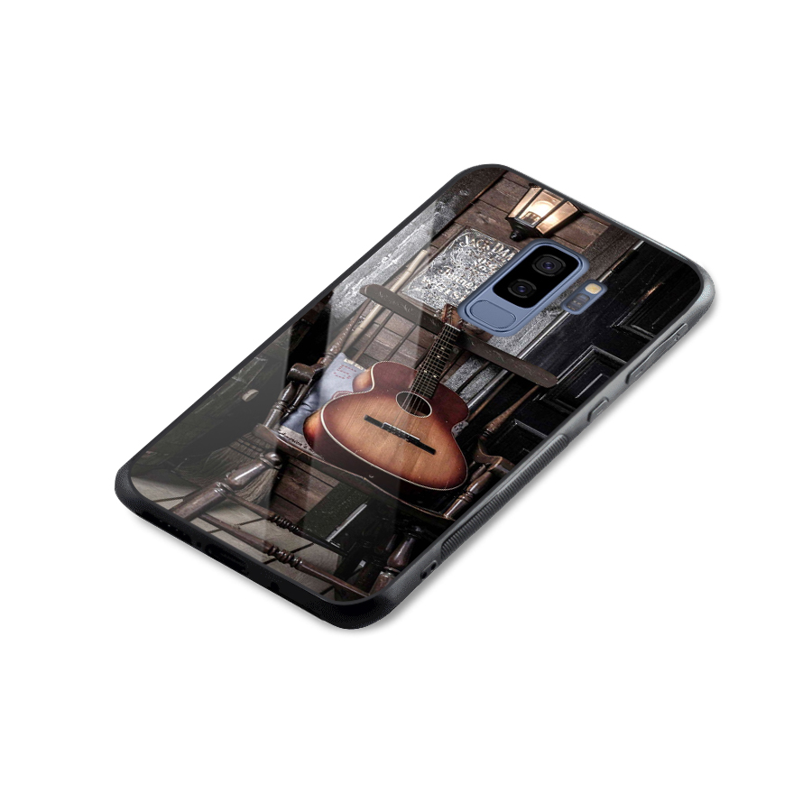 Vintage Chair Guitar Glass Back Case for Galaxy S9 Plus