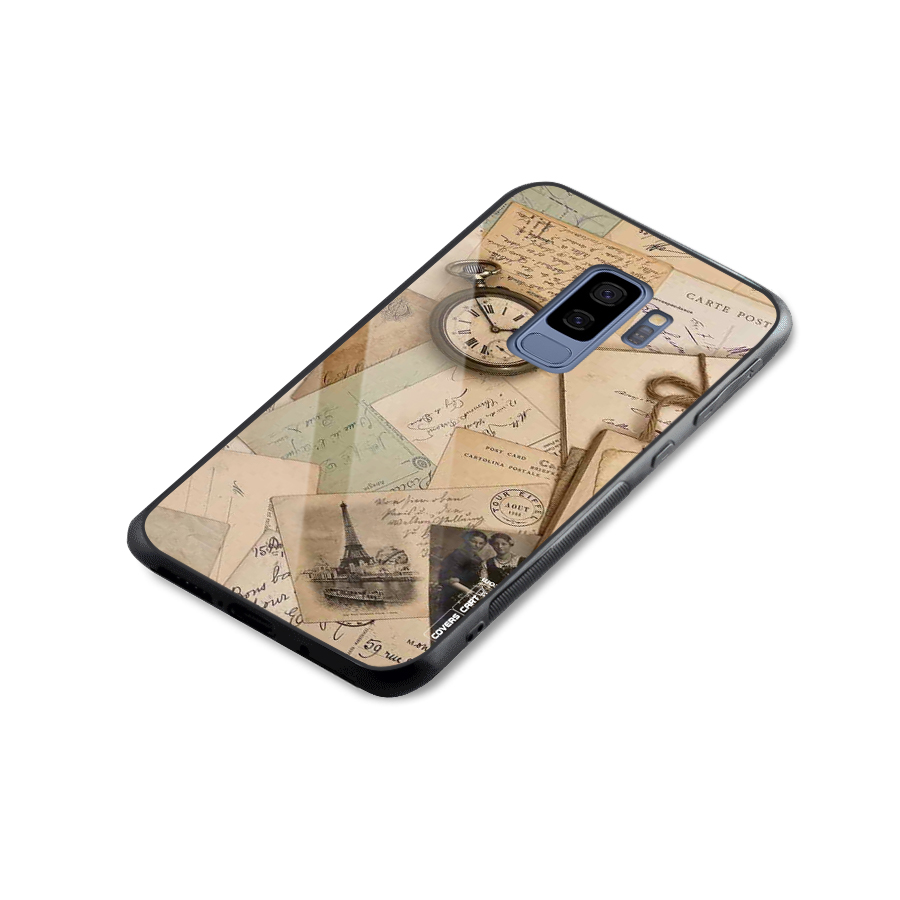 Vintage Postcards Glass Back Case for Galaxy S9 Plus