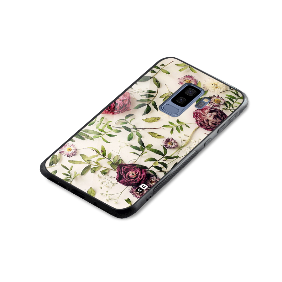 Vintage Rust Floral Glass Back Case for Galaxy S9 Plus