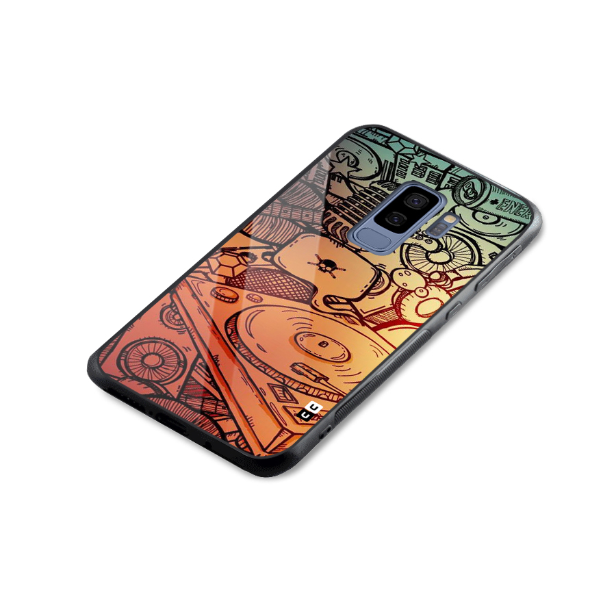 Vinyl Design Glass Back Case for Galaxy S9 Plus