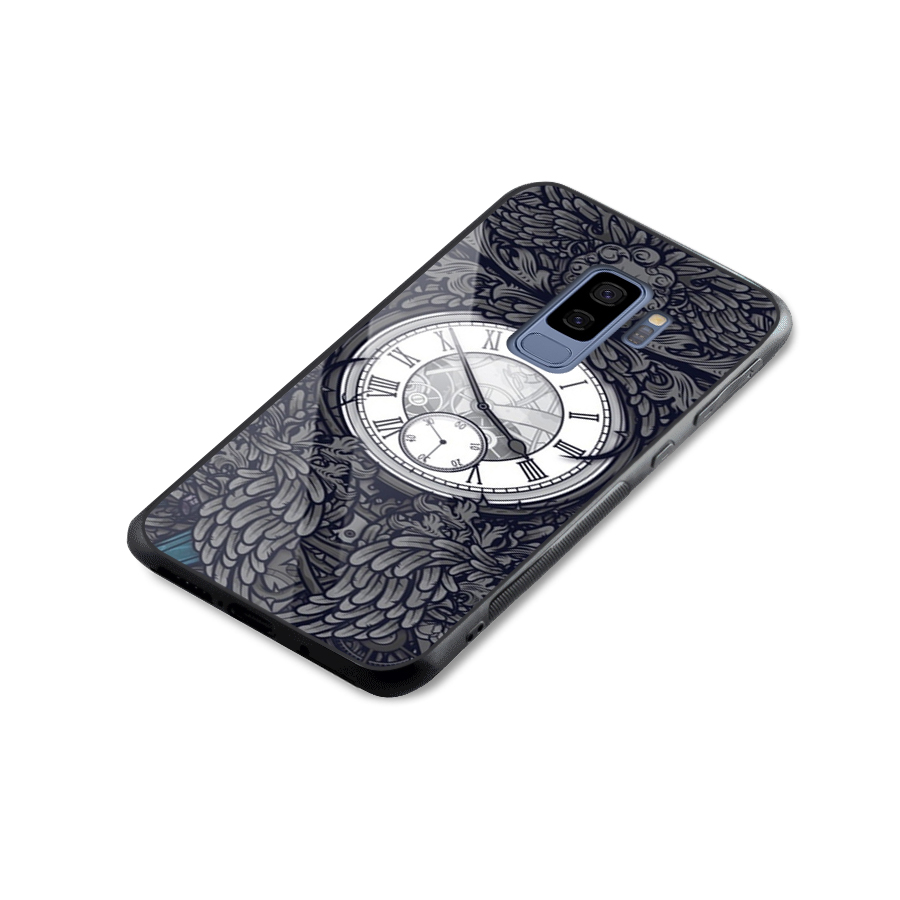Wall Clock Glass Back Case for Galaxy S9 Plus