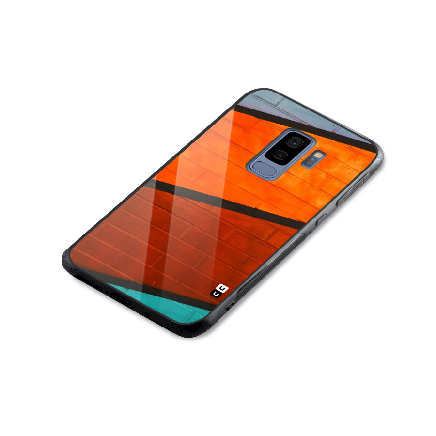Wall Diagonal Stripes Glass Back Case for Galaxy S9 Plus