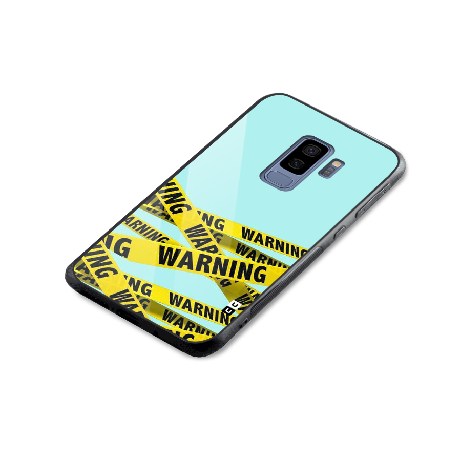 Warning Design Glass Back Case for Galaxy S9 Plus