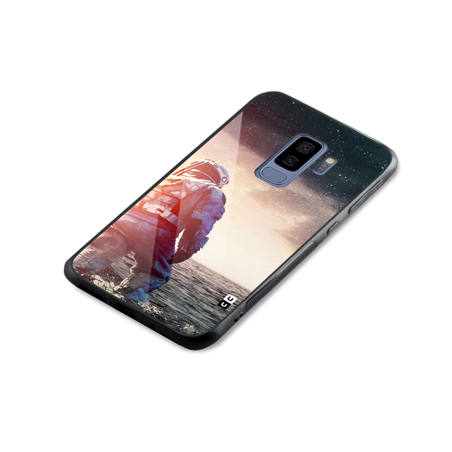Water Astronaut Glass Back Case for Galaxy S9 Plus