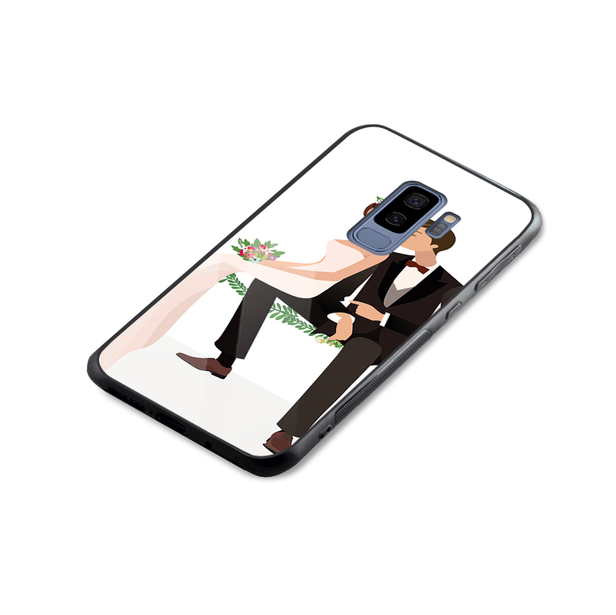 Wedding Couple Glass Back Case for Galaxy S9 Plus