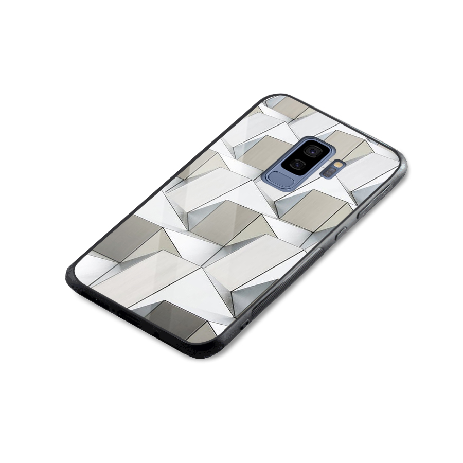 White Abstract Art Glass Back Case for Galaxy S9 Plus
